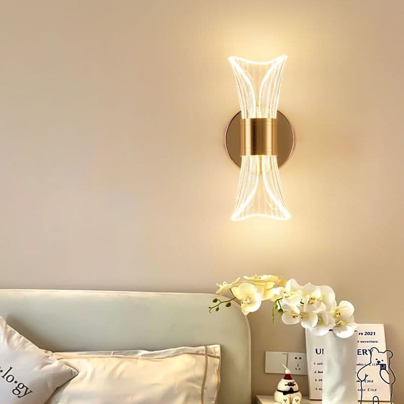 Minimalist bedside lamp creative bedroom living room bedside Nordic LED acrylic corridor background wall postmodern wall lamp