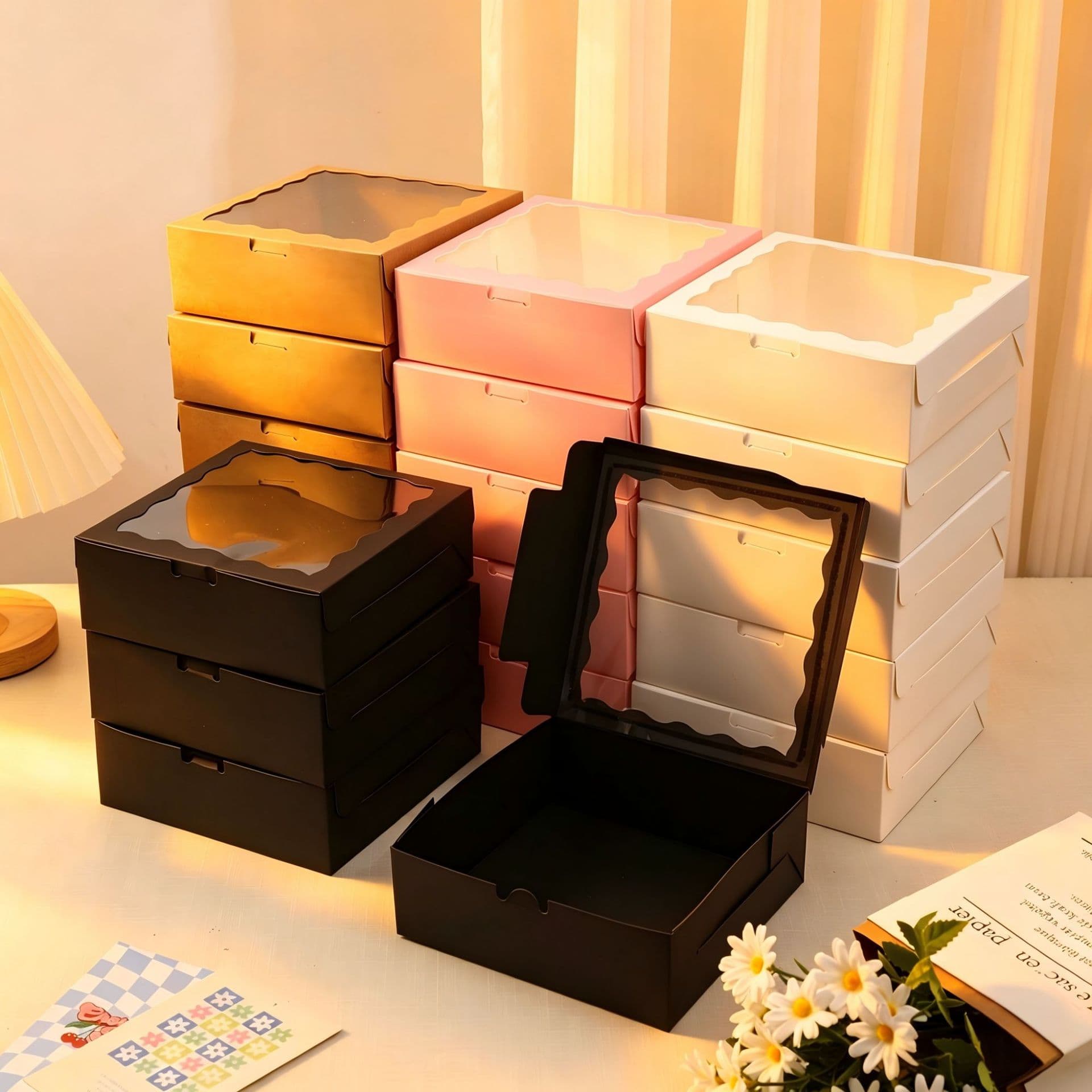Cross-border Cake Packaging Box Baking Dessert Box Valentine's Day Gift Window Paper Box Amazon