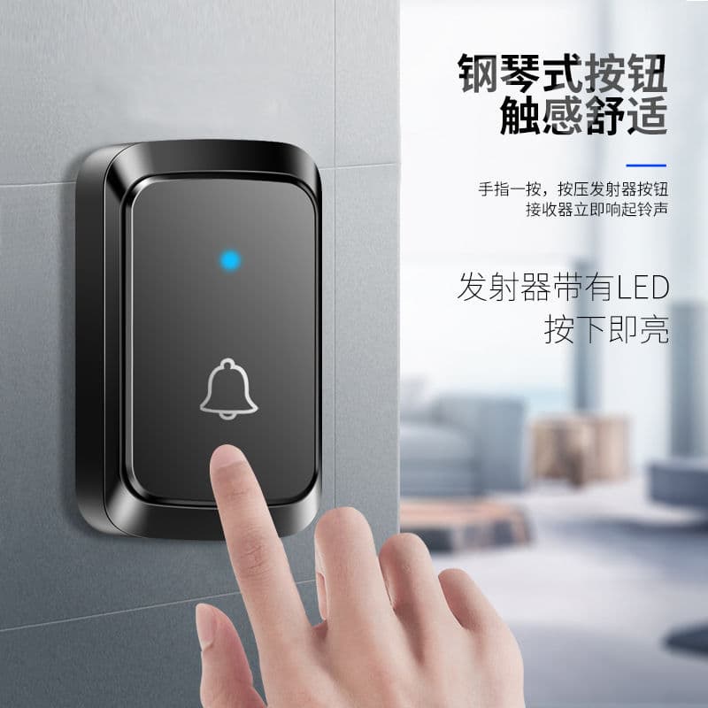Plug-In-Free Doorbell Home Wireless Ultra-Long-Distance Smart Electronic Remote Control Elderly Pager Call Battery Model