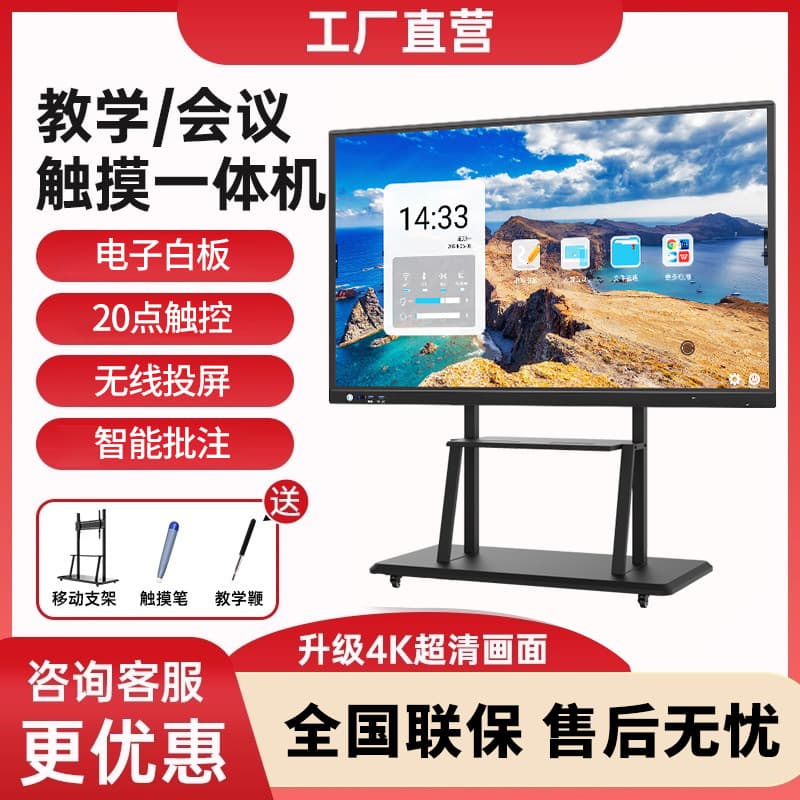 Interactive whiteboard touch screen for teaching, training, and meetings