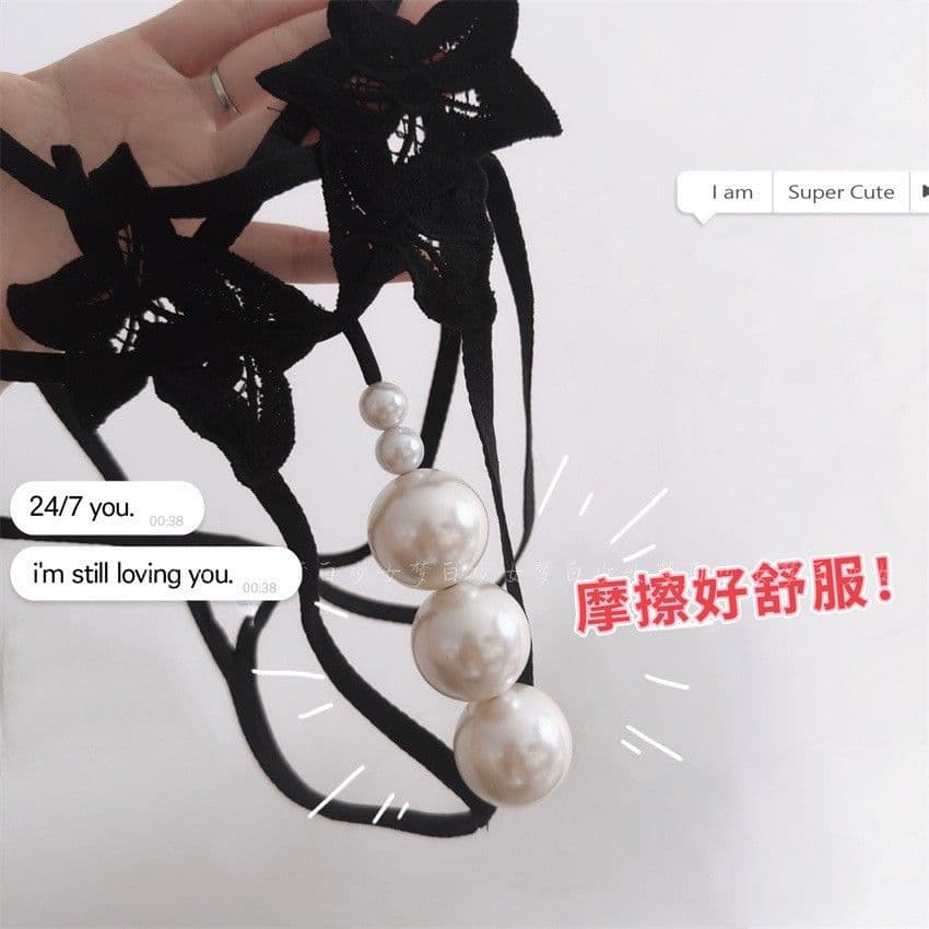 Mengbai Friction Big Pearl Thong Hot Sexy Underwear One-Line G-String Lingerie