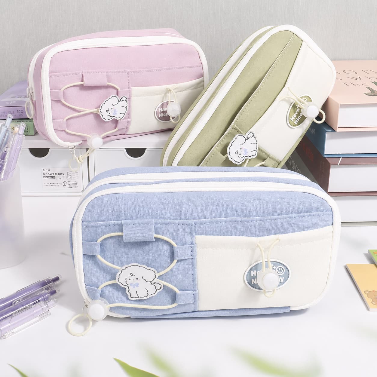 Elementary School Pencil Case Simple and Unique Stationery Box High-Capacity High School Student Ins Style Pencil Case