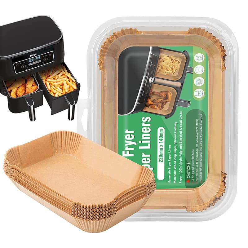 Source Factory Rectangular Air Fryer-Specific Paper, Food-Grade Thickened Baking Oven High-Temperature Resistant Silicone Parchment Trays