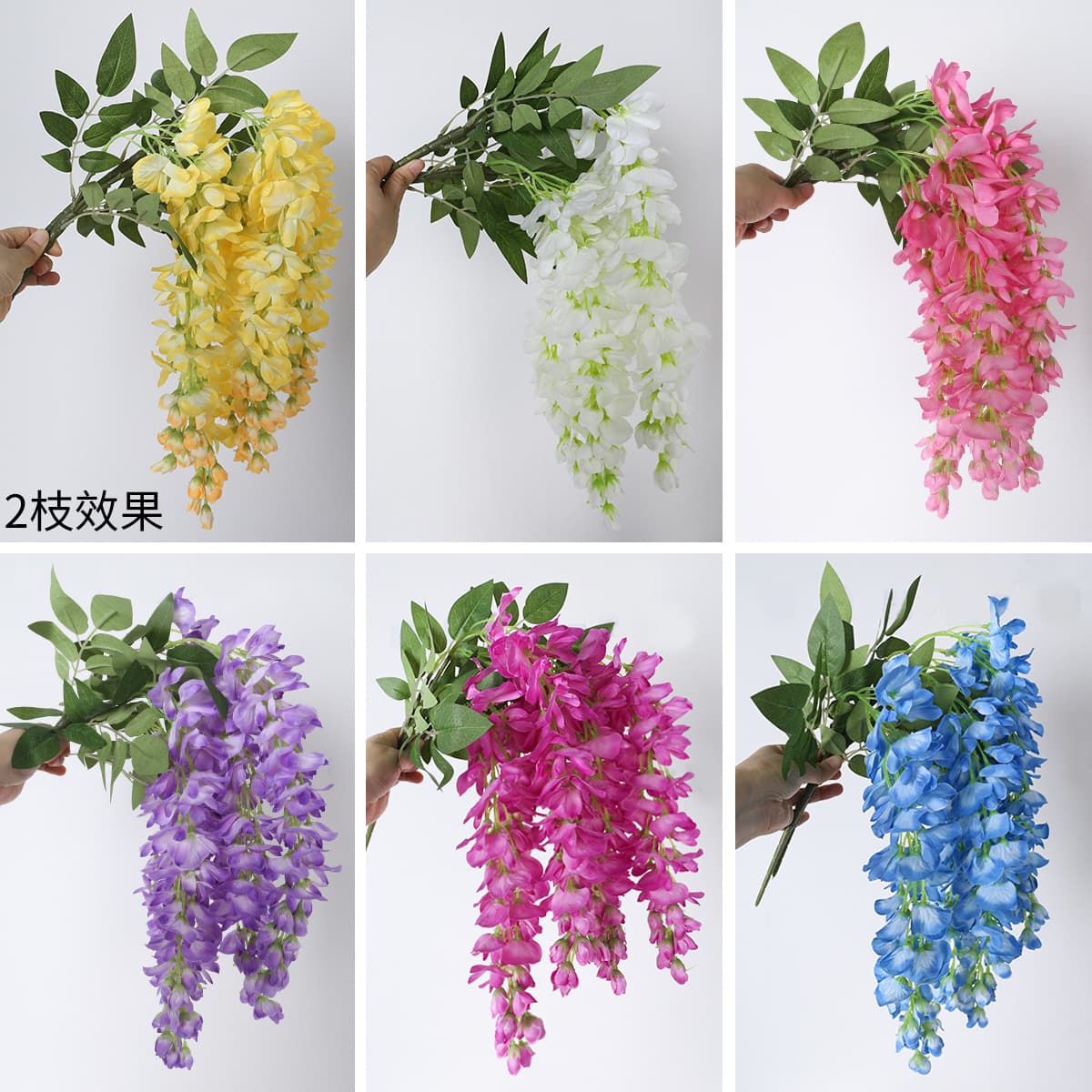 Simulated Abler giant wisteria vines with long branches, fake flowers, silk flowers, hanging flower vines, photo wedding decoration flowers