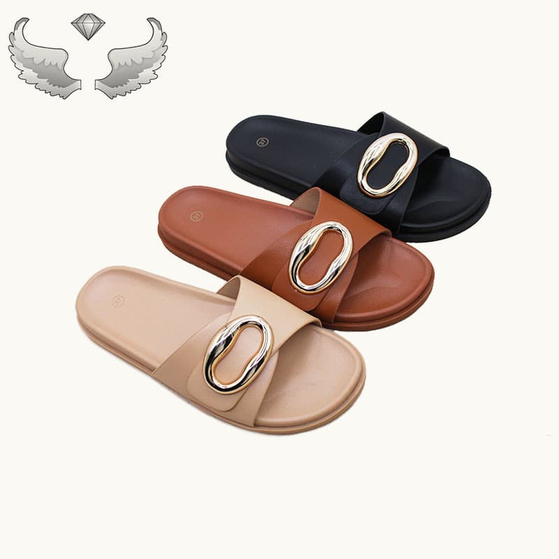 Foreign Trade Chaozhou Women's Shoes Spot Wholesale Fashion Accessories Sandals and Slippers Craft Shoes Flat Ladies Slippers
