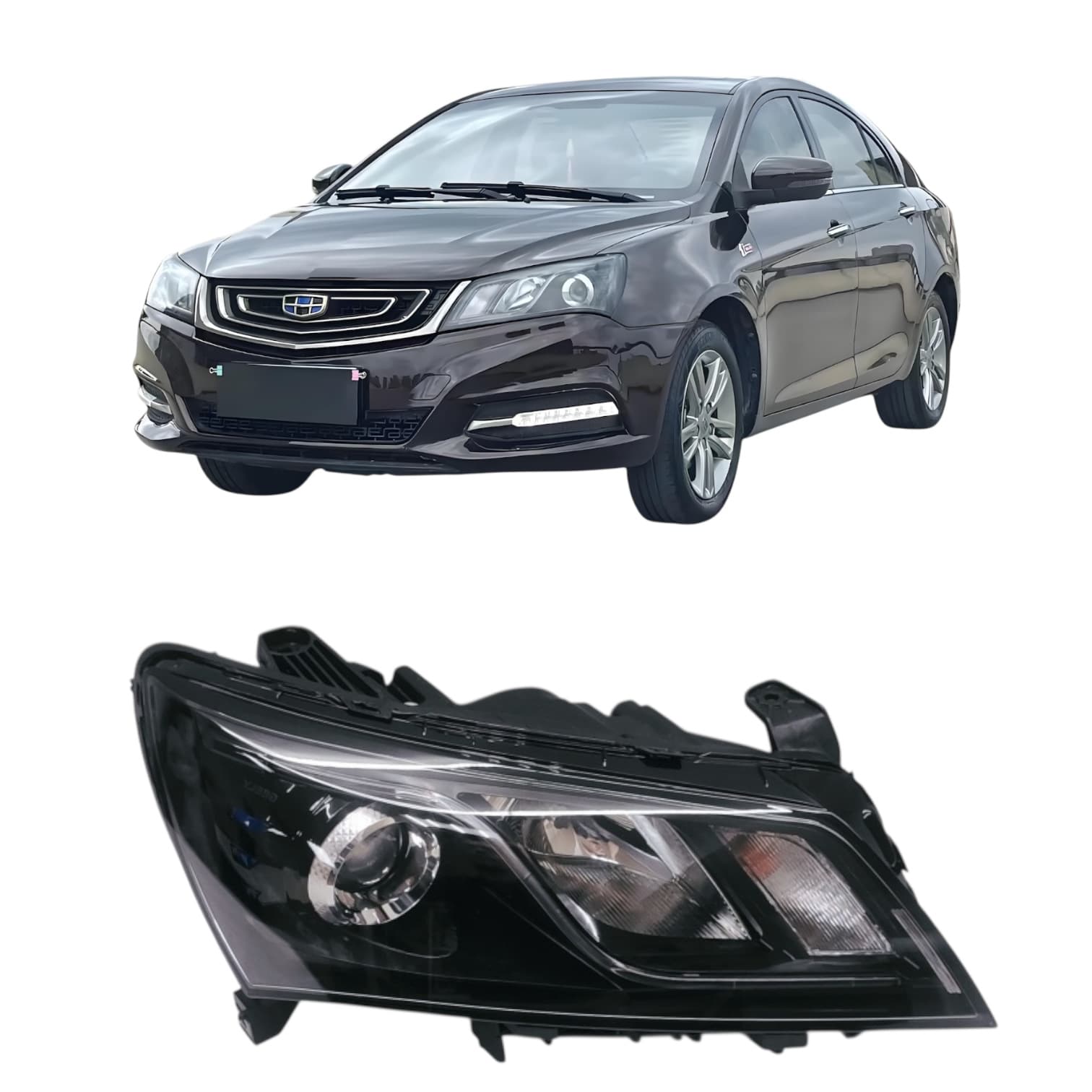 For 2017 Emgrand Front Headlight Assembly Headlamp 1017031838 1017031837