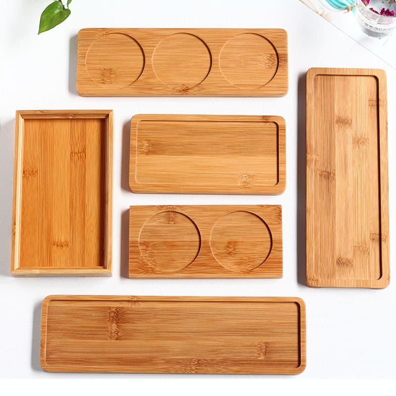 Wholesale Bamboo Tray Simple Home Hotel Dinner Plate Restaurant Tea Set Rectangular Japanese-style Tea Tray