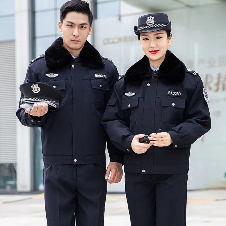 Security winter uniform thickened multifunctional coat, cold-proof workwear, duty security uniform, cotton suit for men and women