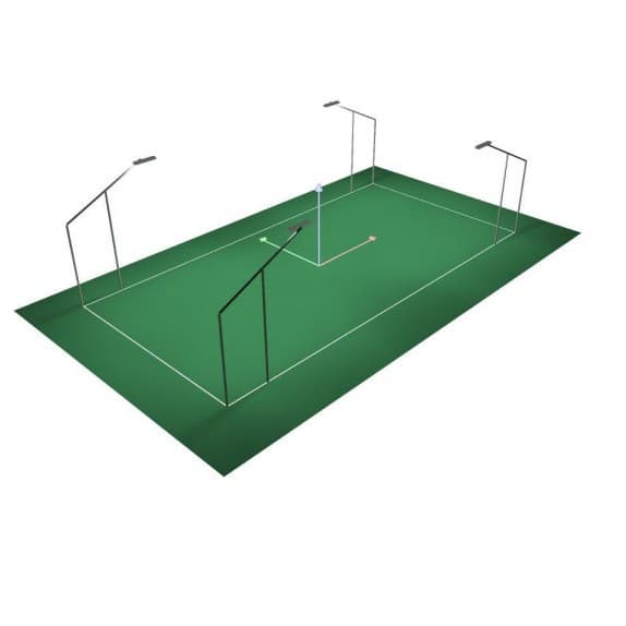 Platform Tennis Court Dedicated Lighting Fixtures Long Linear Court Lights