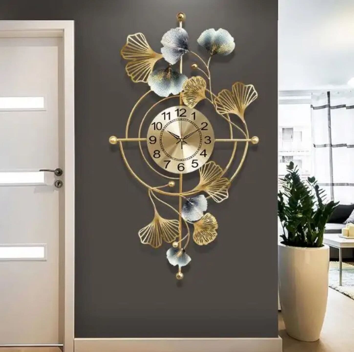 Clock wall clock living room clock wall watch wall home decoration electronic quartz clock new Chinese style large dial wall-mounted