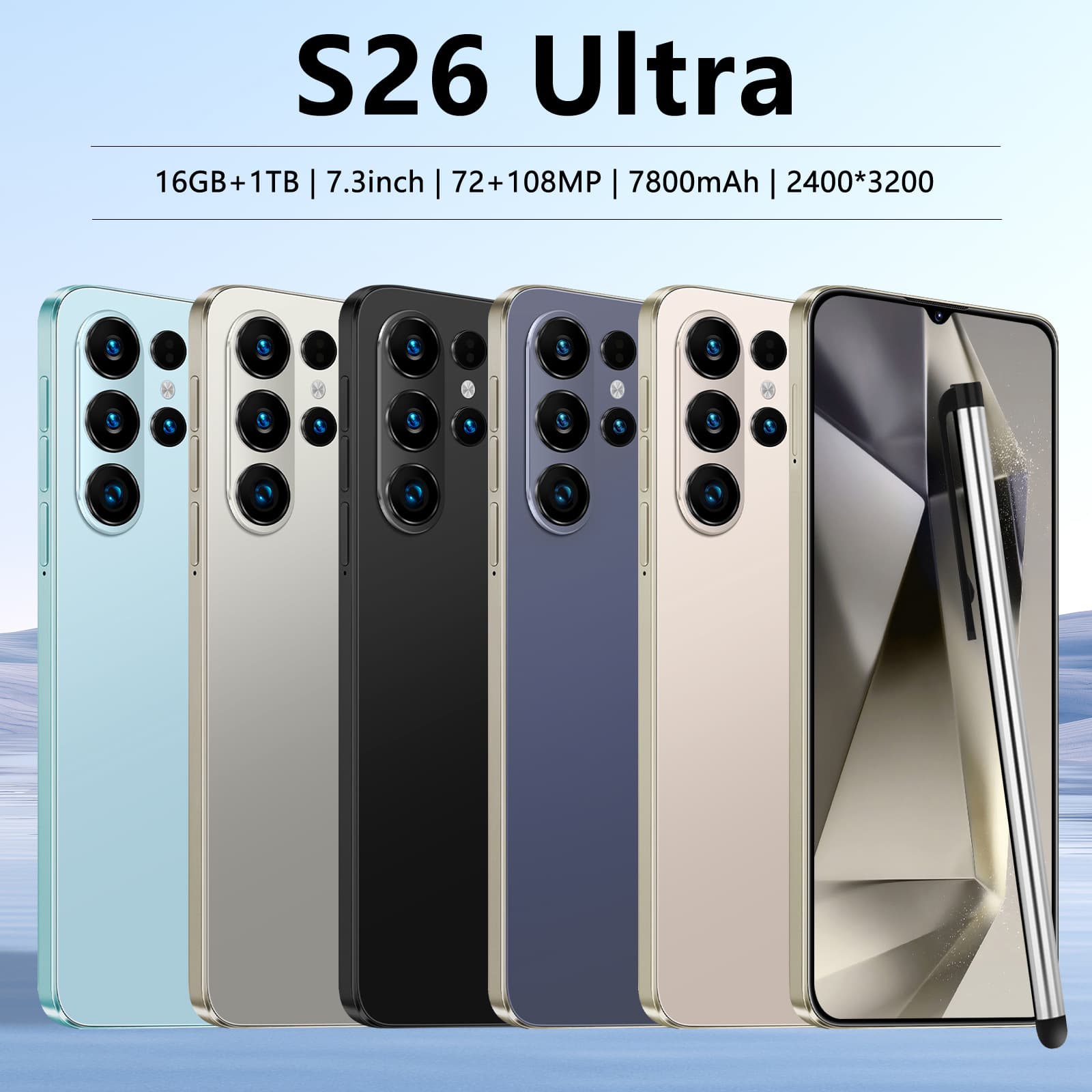 S26 Ultra cross-border mobile phone 6.8incell HD screen 2+16GB smart foreign trade 4G network mobile phone TK dropshipping