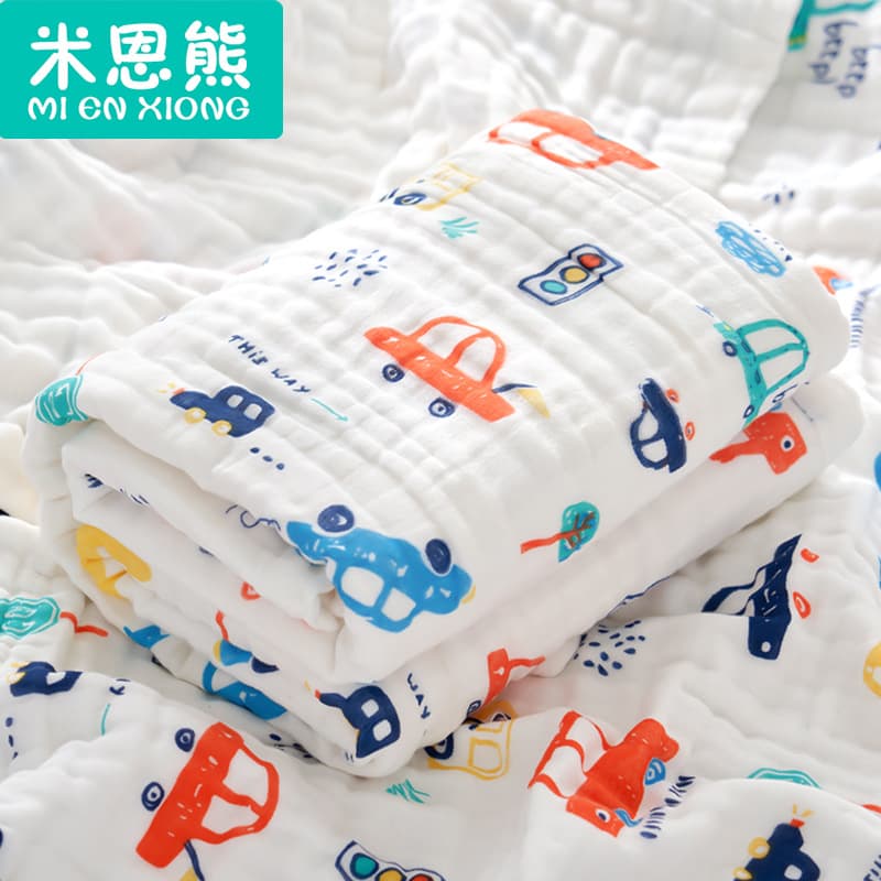 High-density Gauze Baby Bath Towel, Pure Cotton, Six-Layer, for Newborns and Infants, All Cotton