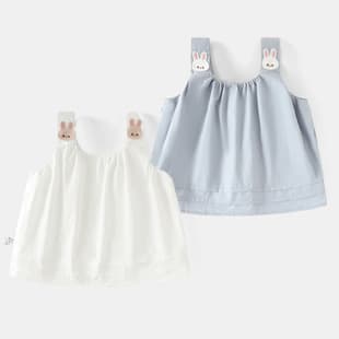 New Summer Infant Lightweight Cartoon Vest, Sleeveless Top for Baby Girls, Sweet and Cute Little Rabbit Tank Top