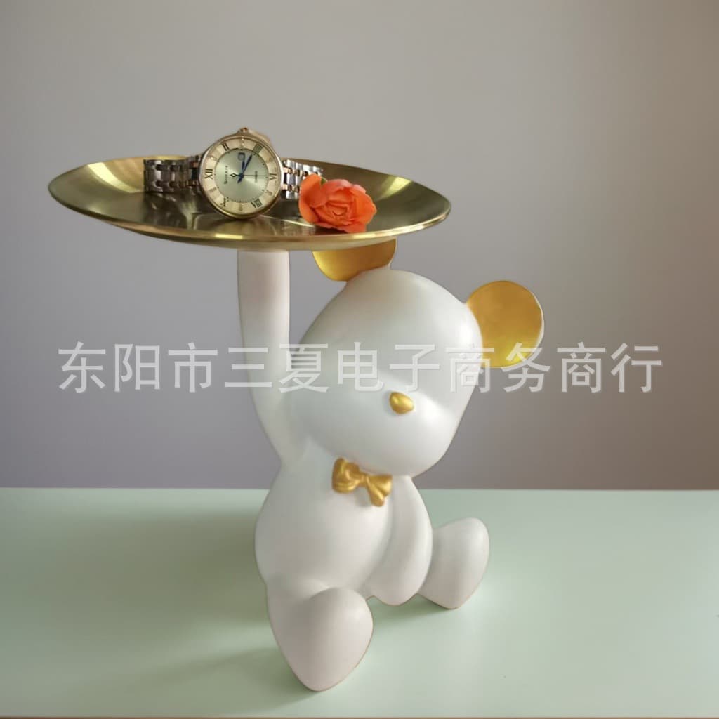 Candy Dish Front Desk Reception Countertop Snack Fruit Plate Box Light Luxury Tray Ornament Living Room Desktop Creative Ornament