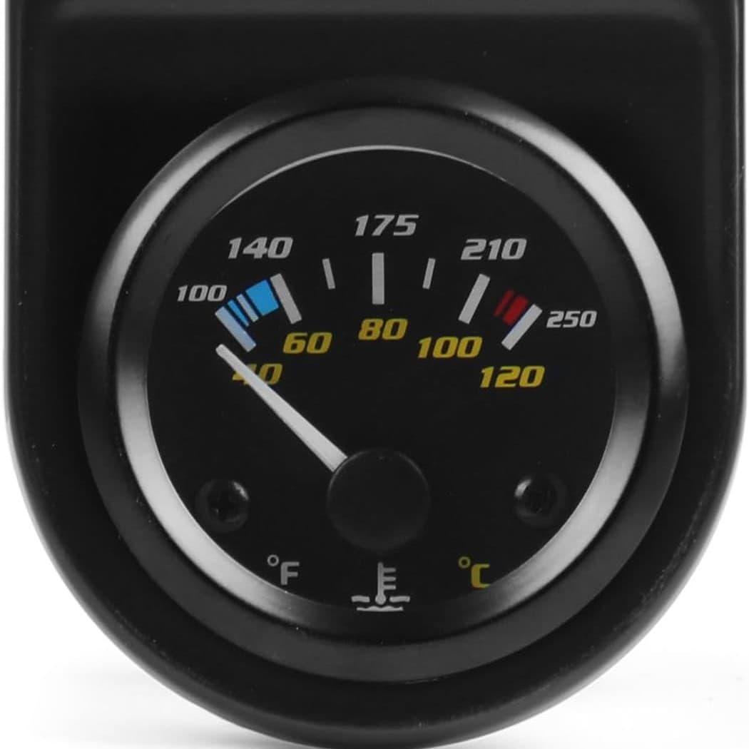 Cross-border Hot Sale 2-inch 52MM 12V Dual Scale Display Black Face Car Water Temperature Gauge Custom Car Meter