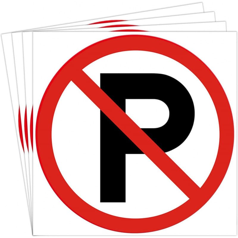 Dealzepic - No Parking Sign - Self-Adhesive Peel-And-Stick Waterproof Warning Vinyl Sticker - Straight