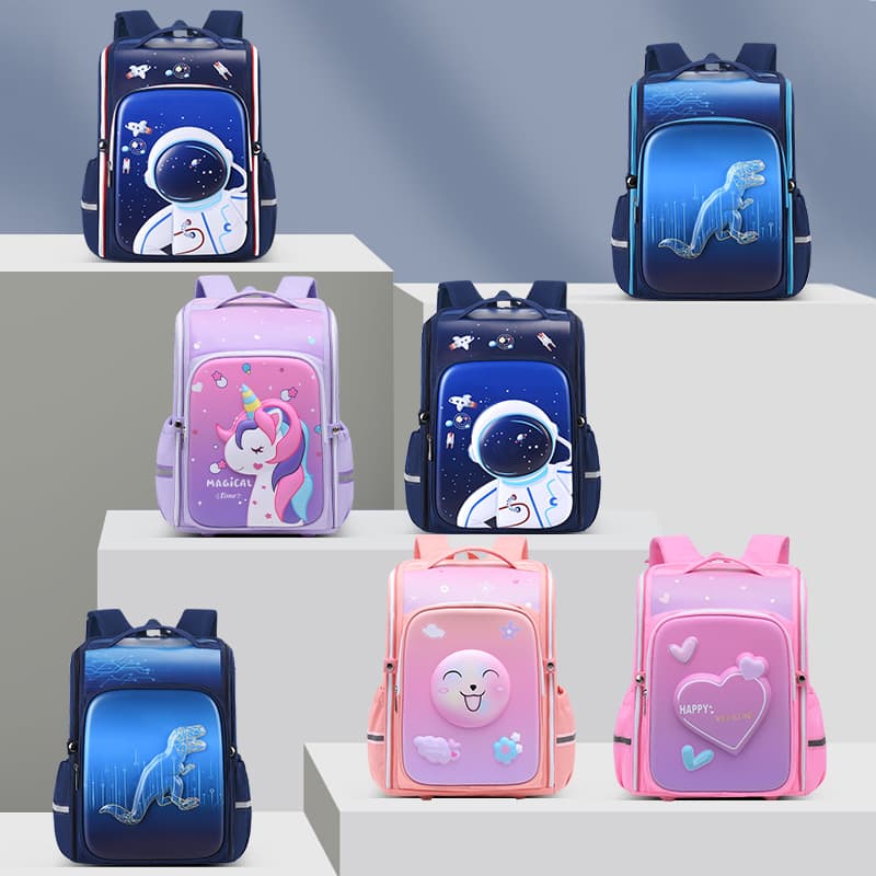 Factory direct supply of Internet celebrity schoolbags wholesale large capacity primary school students' schoolbags to reduce burden and protect spine 3D lamination three-dimensional backpack