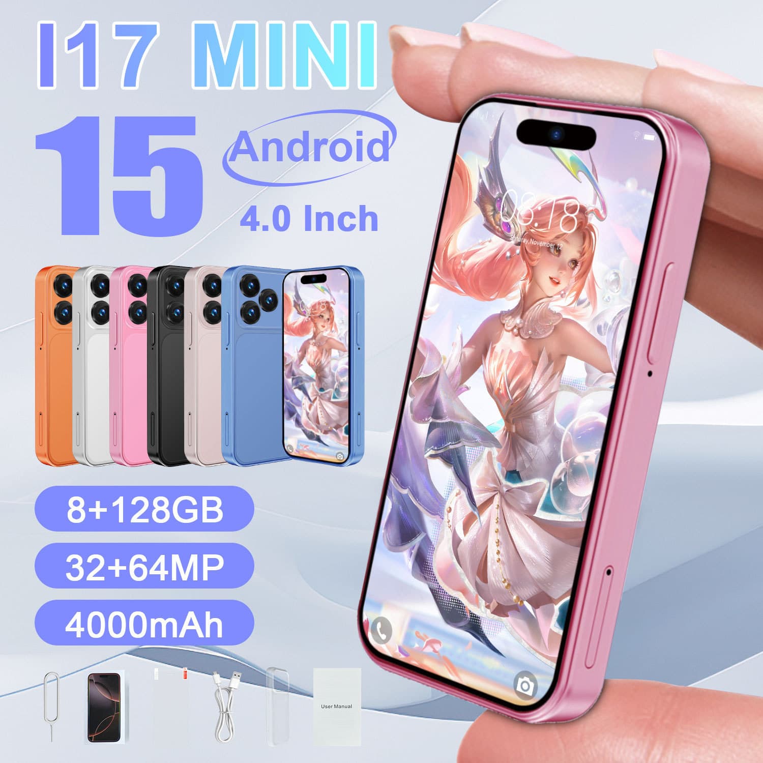 Creative and fashionable i17mini smartphone, 2026 new children's mini phone XS17pro, in stock and ready to ship