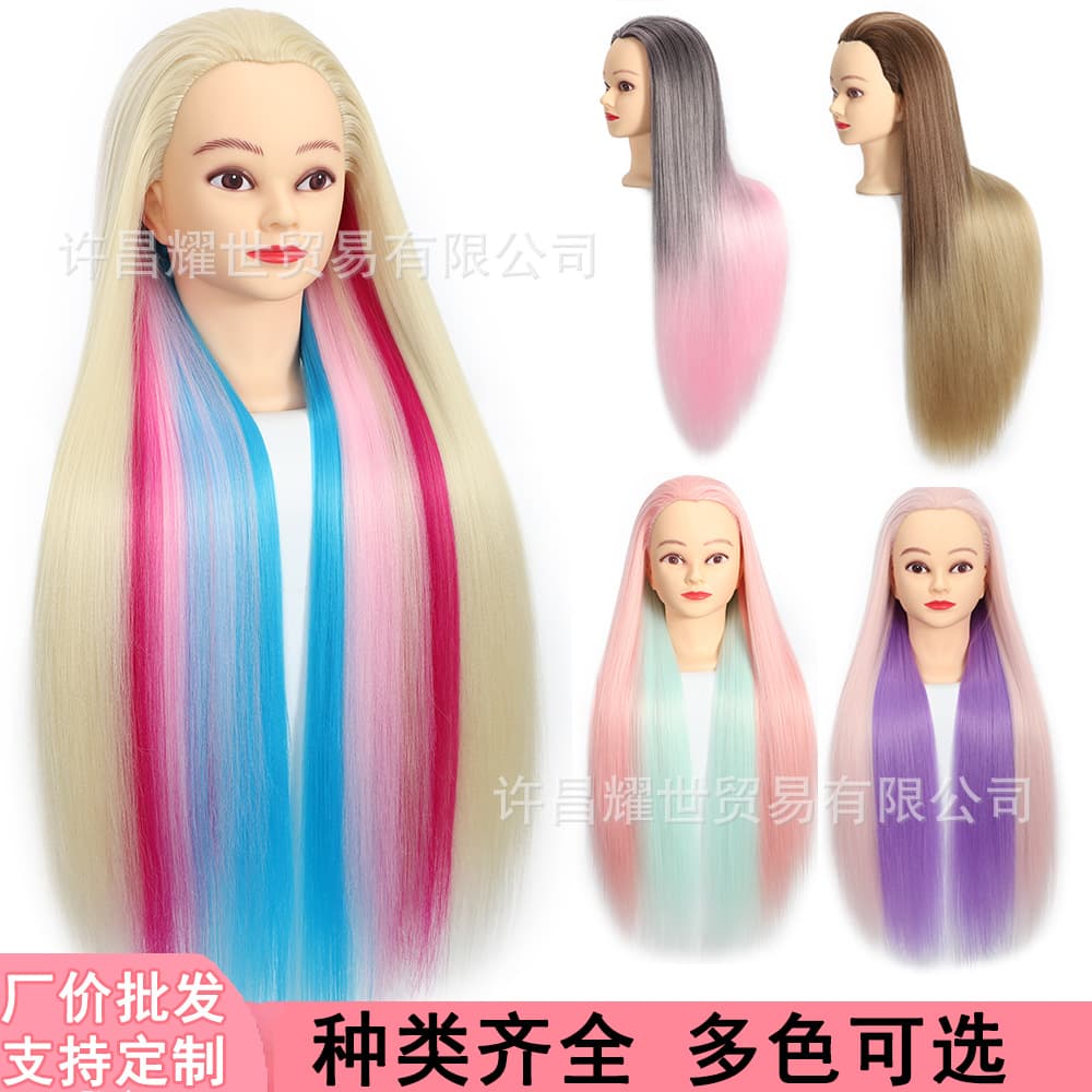 Wholesale Colored Mannequin Head for Braiding and Hair Styling Practice, Hairdressing Training Dummy Head