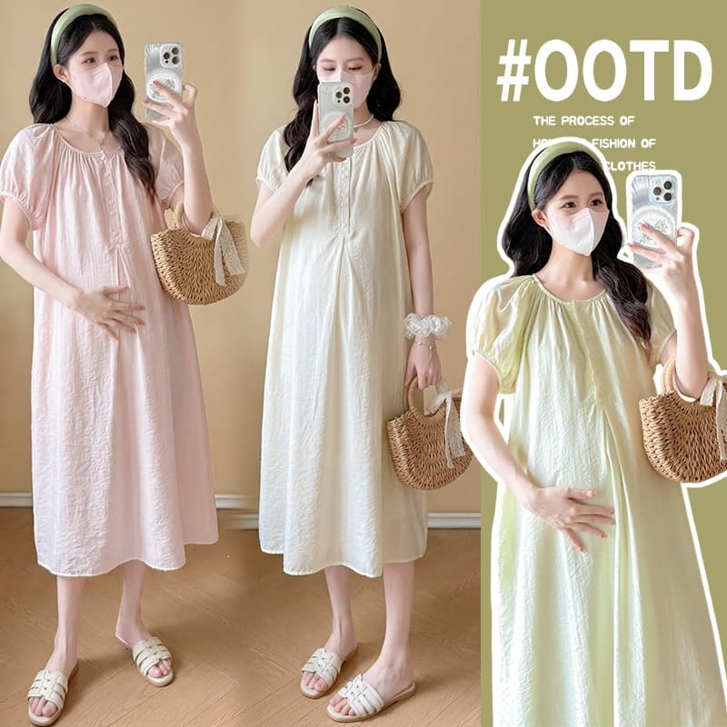 Real Photo Maternity Summer Dress 2026 New Style, Mid-Length Maternity Dress for Summer