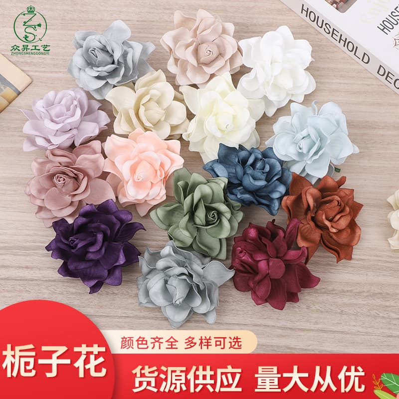 PE Gardenia Head Artificial Foam Flower Gift Box Bouquet Bridal Bouquet DIY Packaging Material Factory Wholesale
