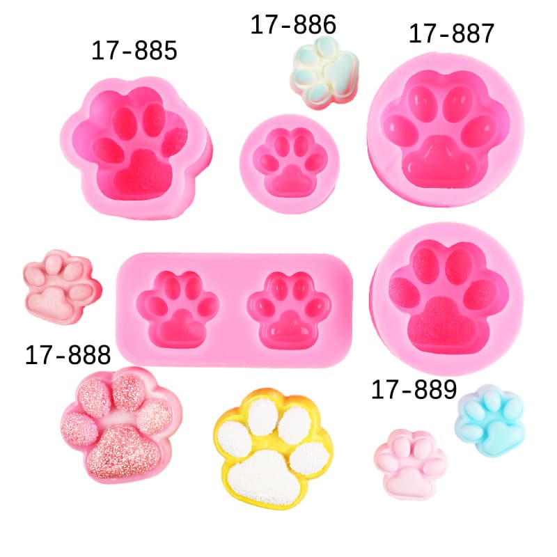 Glossy Diamond Cat Paw Silicone Mold, Sparkly Cat Paw Pad, Handmade Soap, Squeeze Wax Bottle, Fire Seal Candle