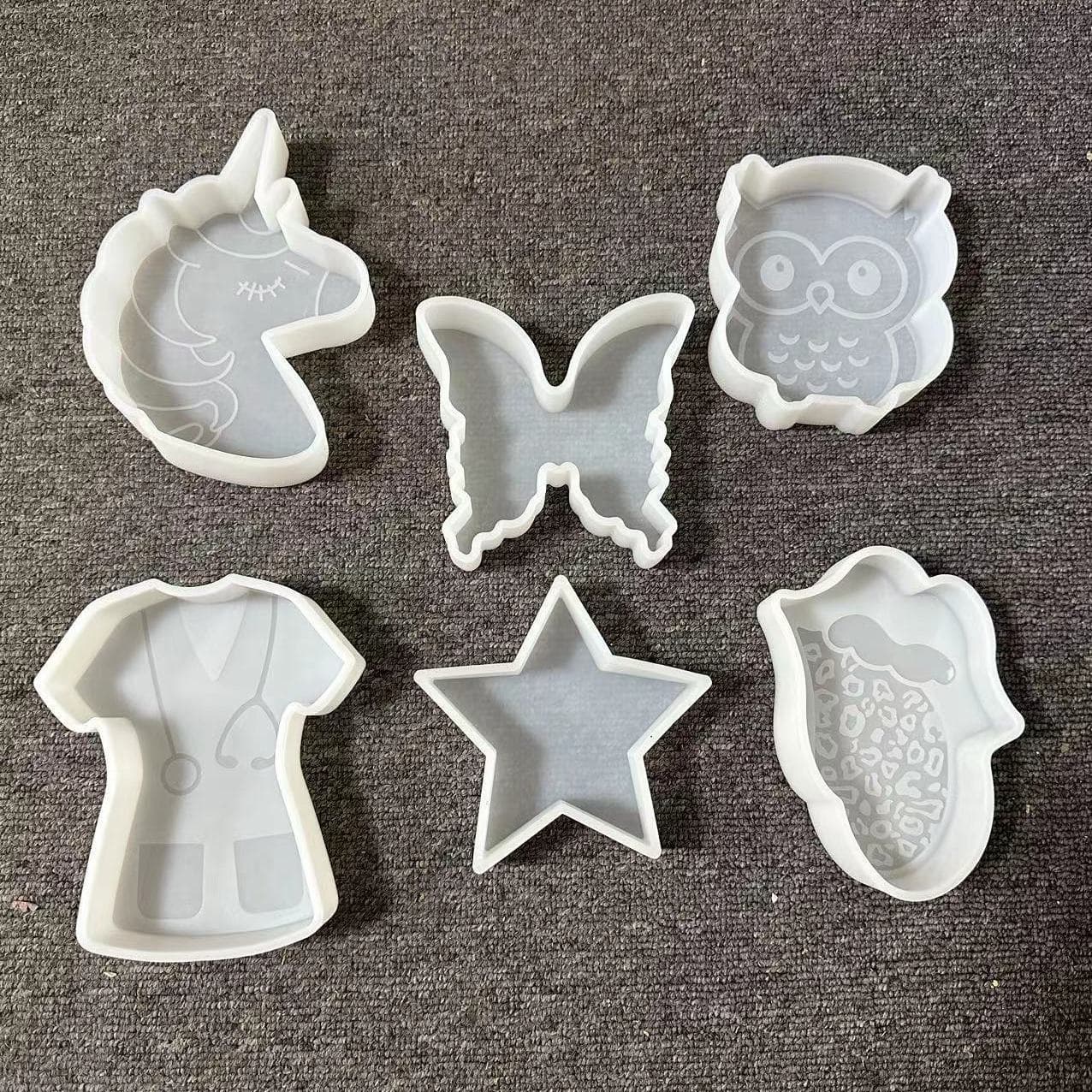 Butterfly nurse uniform unicorn aromatherapy car candle silicone mold star plaster diffuser candle mold