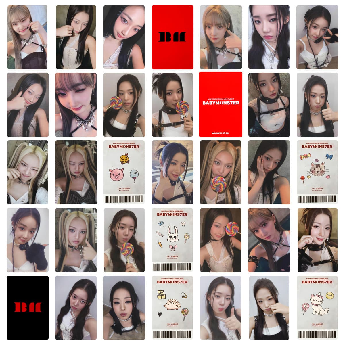 BabyMonster Combination Collectible Card Special Prize Mini Card Artistic Modern Design Free Shipping for Meeting Celebration