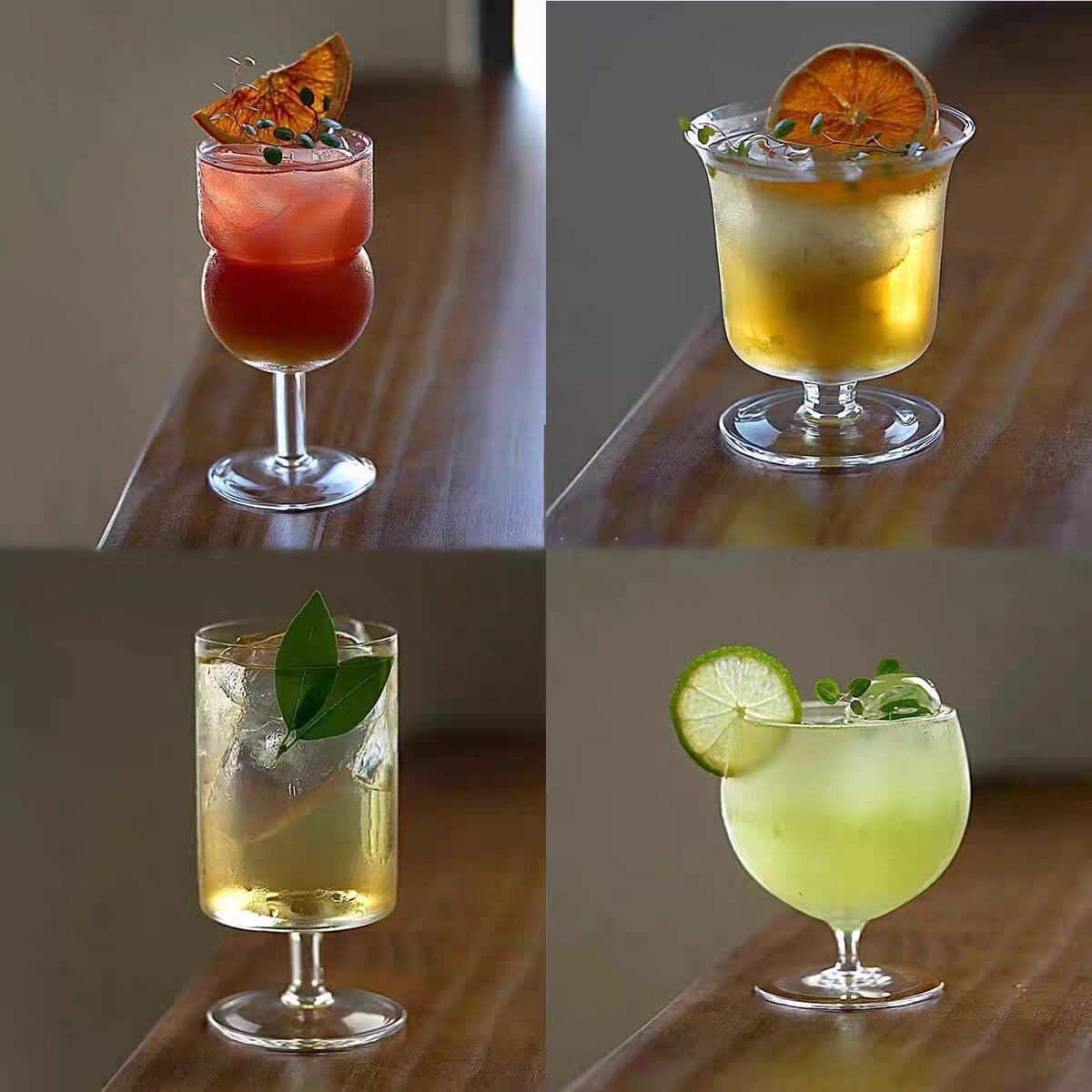 Creative Glass Cocktail Glass, Restaurant Bar Martini Glass, Trendy Stemmed Glass, Coffee Beverage Cup, Champagne Glass