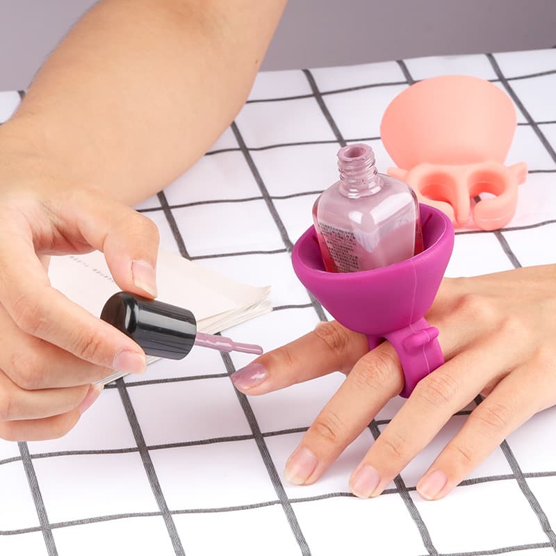Nail Art Tool Silicone Nail Polish Bottle Holder Wearable Nail Polish Stand Nail Gel Bottle Support Practice Stand In Stock