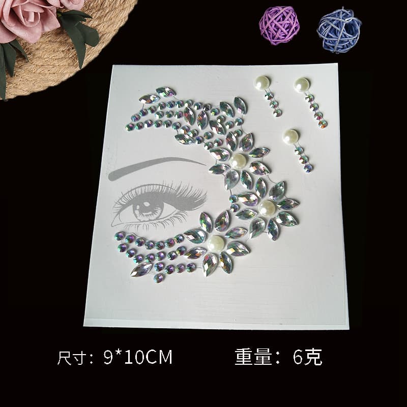 Amazon Best Seller Resin Diamond Tattoo Stickers, Performance Makeup Chest Gems Music Festival Party Chest Decorations