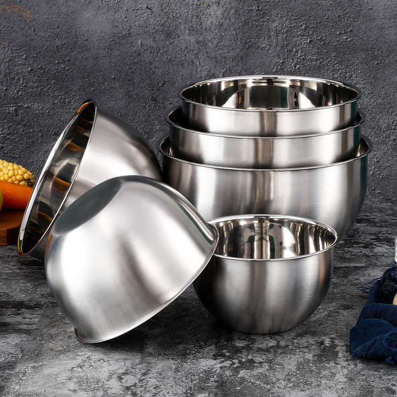 304 Stainless Steel Mixing Bowl with Scale, Salad Bowl, Household Stirring and Dough Mixing Bowl, Commercial Large Baking Supplies