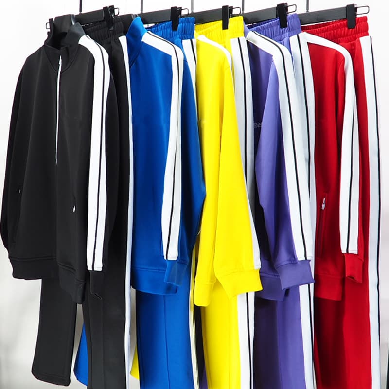 Correct Version Palm Palm Sport Set Black and White Stripe Casual Unisex Trendy Sport Pants Casual Jacket