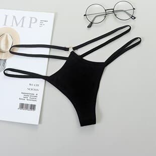 Sexy Women's Underwear Transparent Bikini Thin Strap Lace-Up Low-Rise T-Back Hot Quick-Release Lingerie Thong