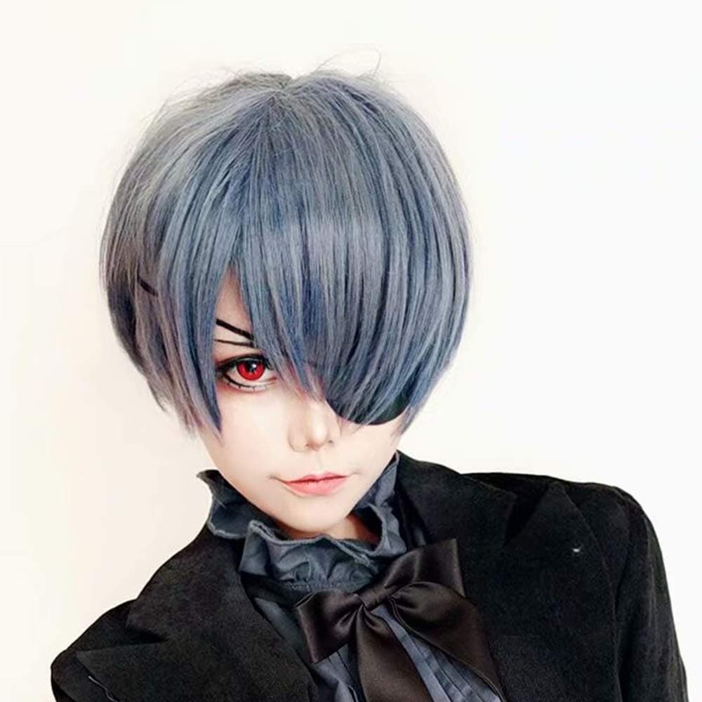 Cross-Border Cosplay Anime Wig Role-Playing Halloween Party Anime Short Full Wig Cap Straight Hair