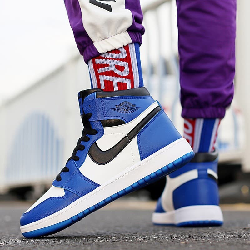 Cross-border AJ Men's High-top Basketball Shoes Couple Air Force 1 Women's Sports Skate Shoes Spring/Autumn Student Casual White Sneakers