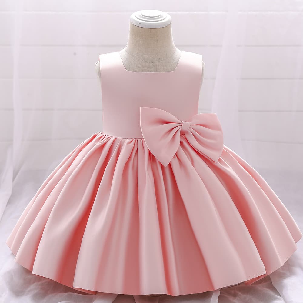 Guangzhou Wholesale Children's Dress 2026 European and American New Style Satin Wedding Dress Tulle 100 Days Birthday Girl Princess Gown