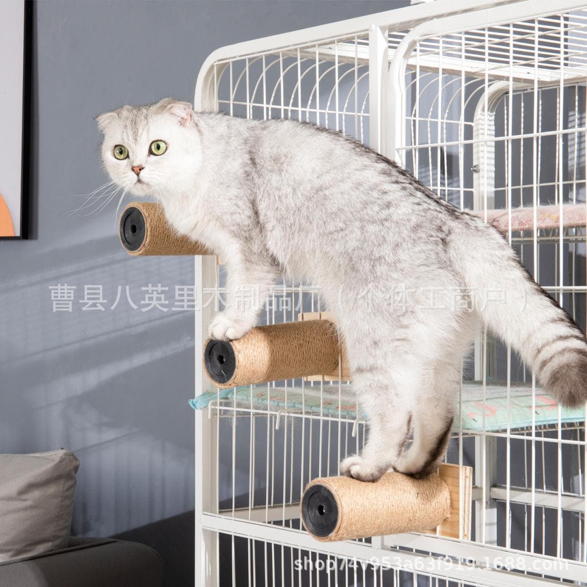 Cat Cage Sisal Cat Scratching Board Post Stairs Platform Climbing Toy Supplies Other