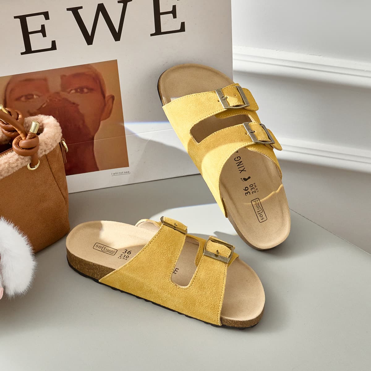 Cork Birkenstock Slippers 2025 New Sandals Casual Retro Outerwear Beach Slippers Birkenstock Shoes for Women