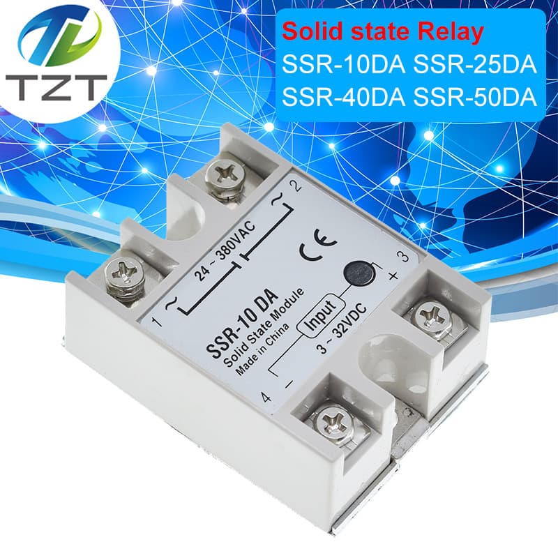 Single-phase solid-state relay SSR-25DA 10 25 40 50 DC controlled AC 220V 25A small solid-state relay