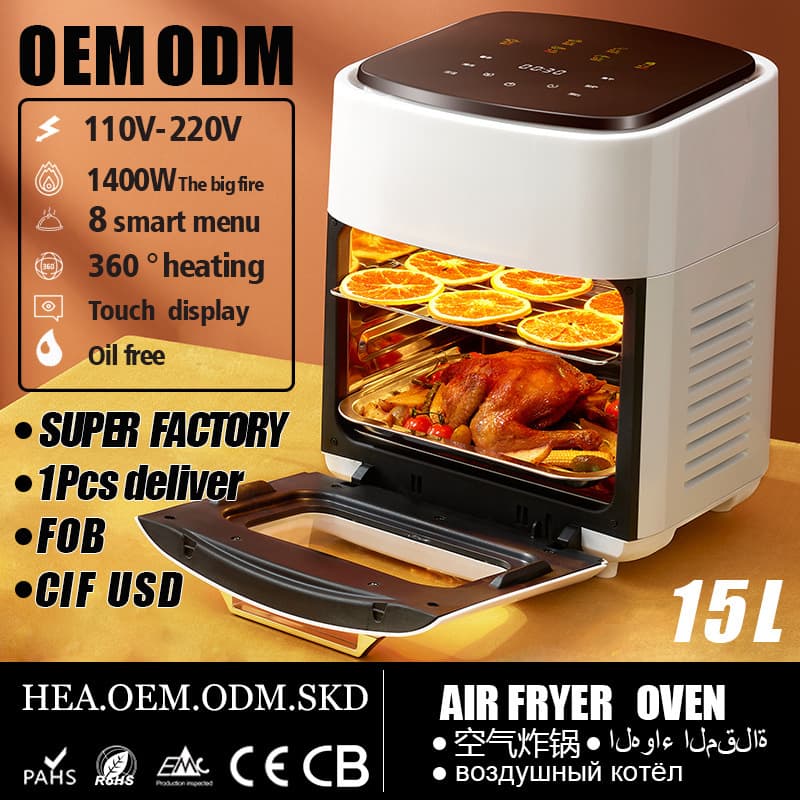 Air Fryer Cross-border Visual Air Fryer Household Large Capacity Multifunctional Stainless Steel Touch Electric Fryer