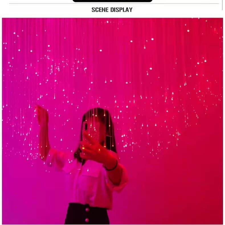 Trendy drooping fiber optic light for clear bars, music restaurants, KTV, dining venues, LED ambiance pendant light with atmospheric decorative effect