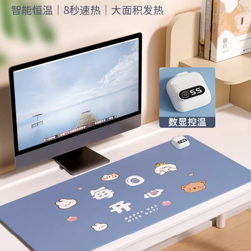 Winter Essential Warm Desk Mat, Extra-Large Office Keyboard Heating Mouse Pad, Student Desktop Heating Desk Mat