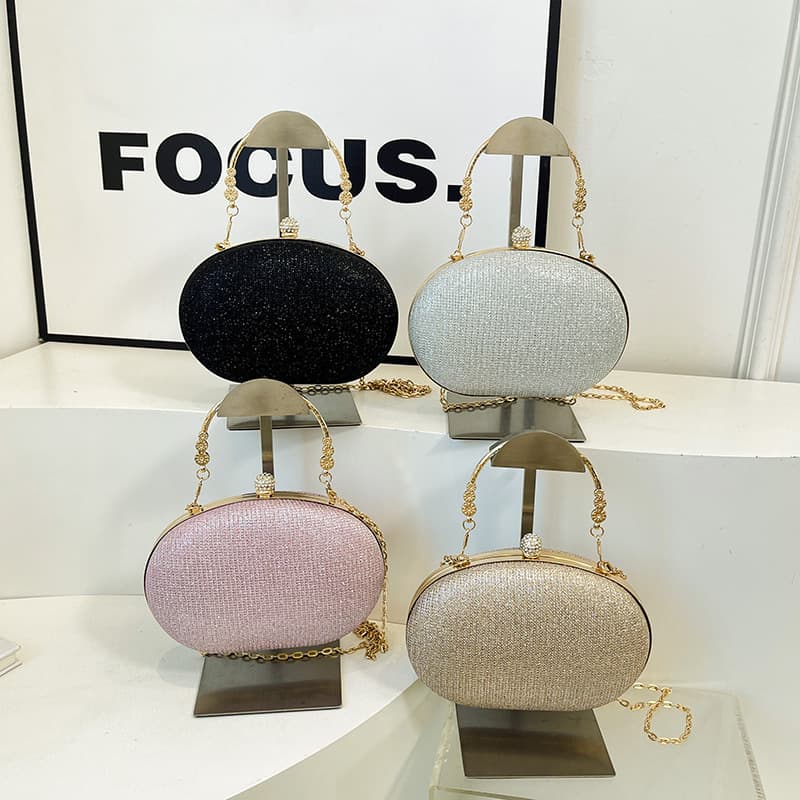 Cross-border chain box small bag 2025 new texture metal dinner bag trendy simple hard shell women's crossbody bag