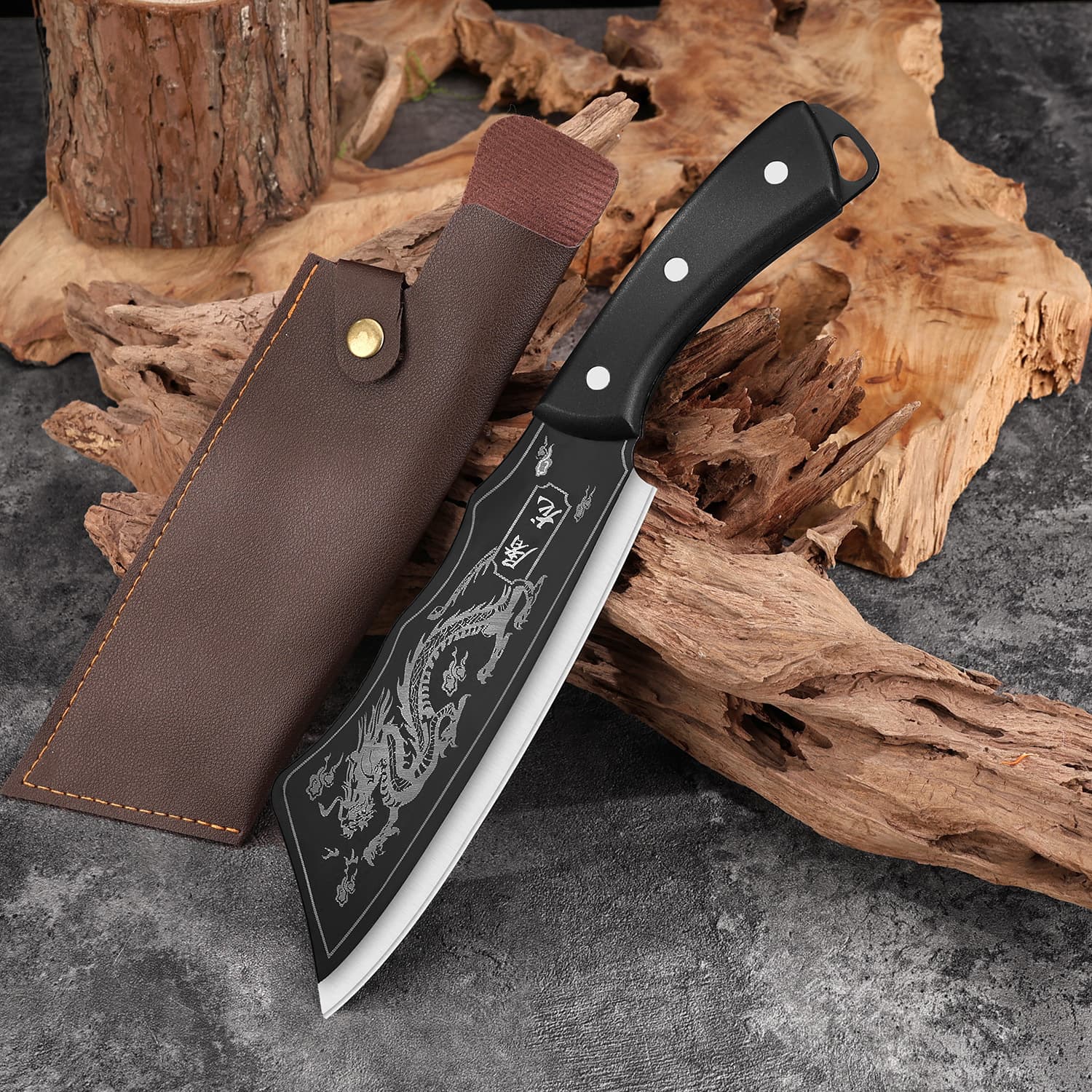 Dragon-slaying cleaver for household bone chopping, professional butcher's commercial bone splitter, ultra-sharp hatchet ready for wholesale