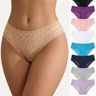 Cross-Border European and American Sexy Sports Plus Size Women's Low-Rise Lace Panties, Thong, Triangle, Bikini