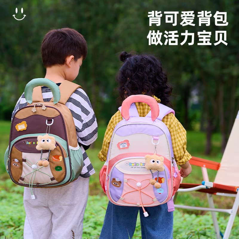 New Kindergarten Backpack Cute Cartoon Kids Bag Boys Girls Lightweight Casual Preschool Double Shoulder Backpack Export