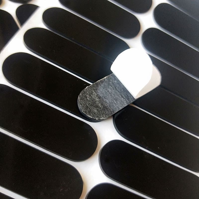 Black Oval Waterproof Self-Adhesive Shock-Absorbing Silicone Anti-Slip Pad for Phone Stands, Tables, Chairs, and Appliances - Durable Silicone Feet