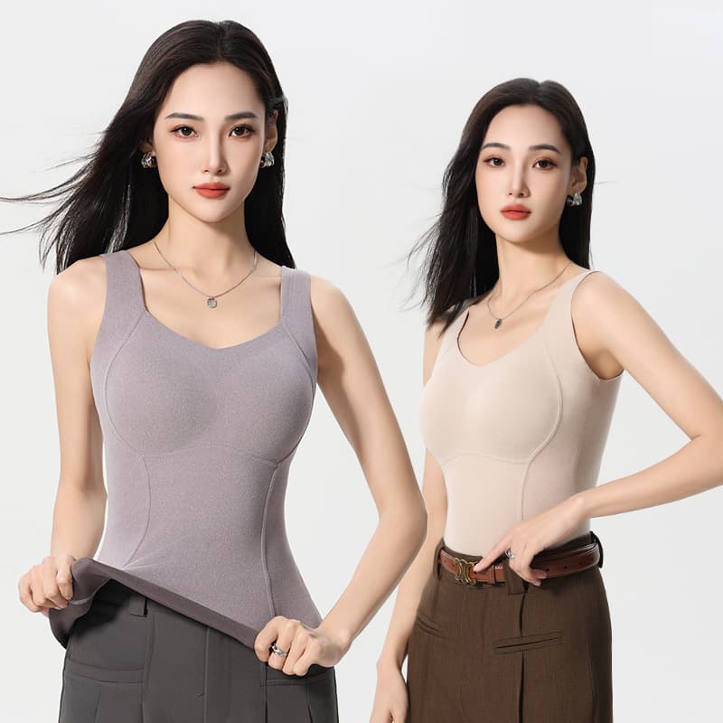 New Style Graphene Warm Vest Seamless Base One-piece 8867 No Bra Needed Slim Lock Warm Tight Body Shaping