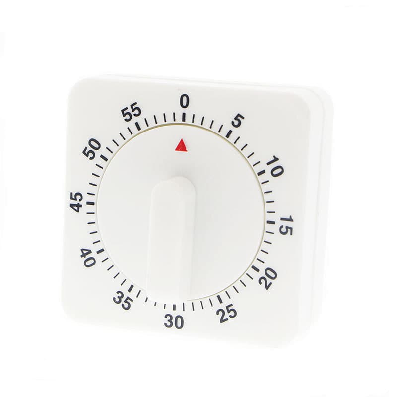 Kitchen square timer, 60-minute timer, reminder, mechanical timer
